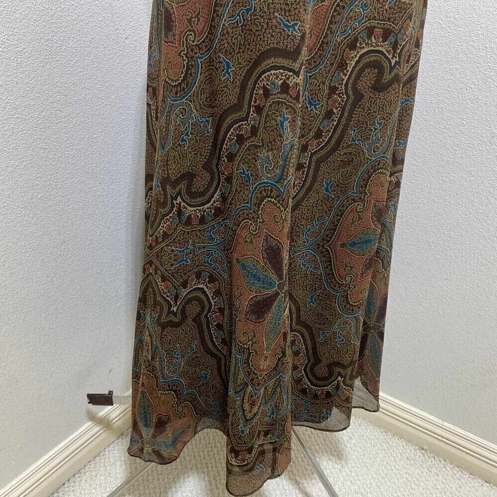 Lauren Ralph Lauren 100% Silk Vintage Paisley Print Skirt Size 22W - Picture 3 of 7